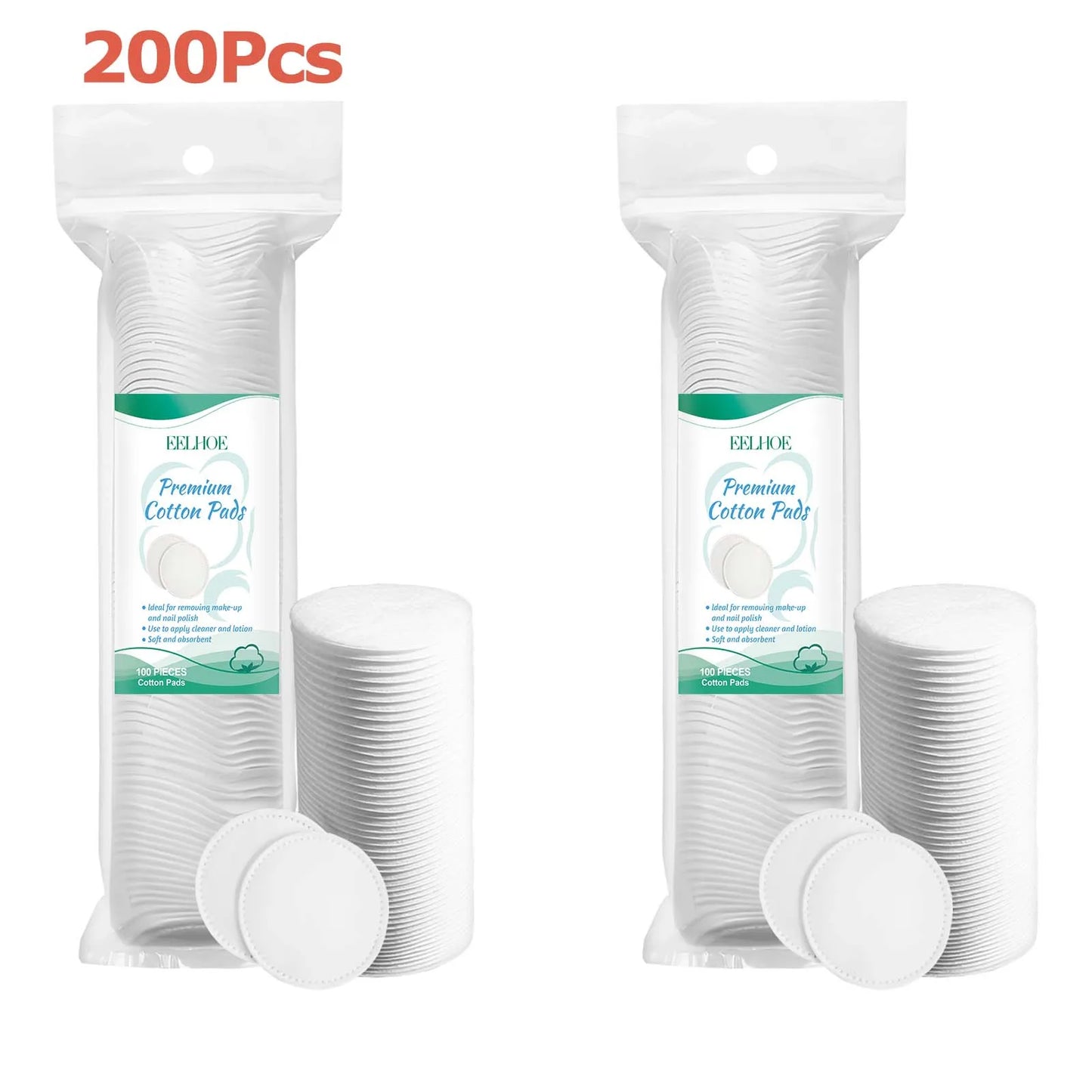 100-300Pcs Face Makeup Remover Pad Disposable Cosmetic Wipes Soft Round Cotton Pads Daily Facial Cleaning Makeup Remover Tool