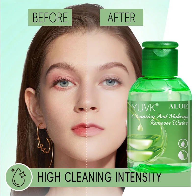 YUVK Aloe Vera Makeup Remover Water, A Gentle and Soothing Facial Cleanser, Suitable For Sensitive Skin.