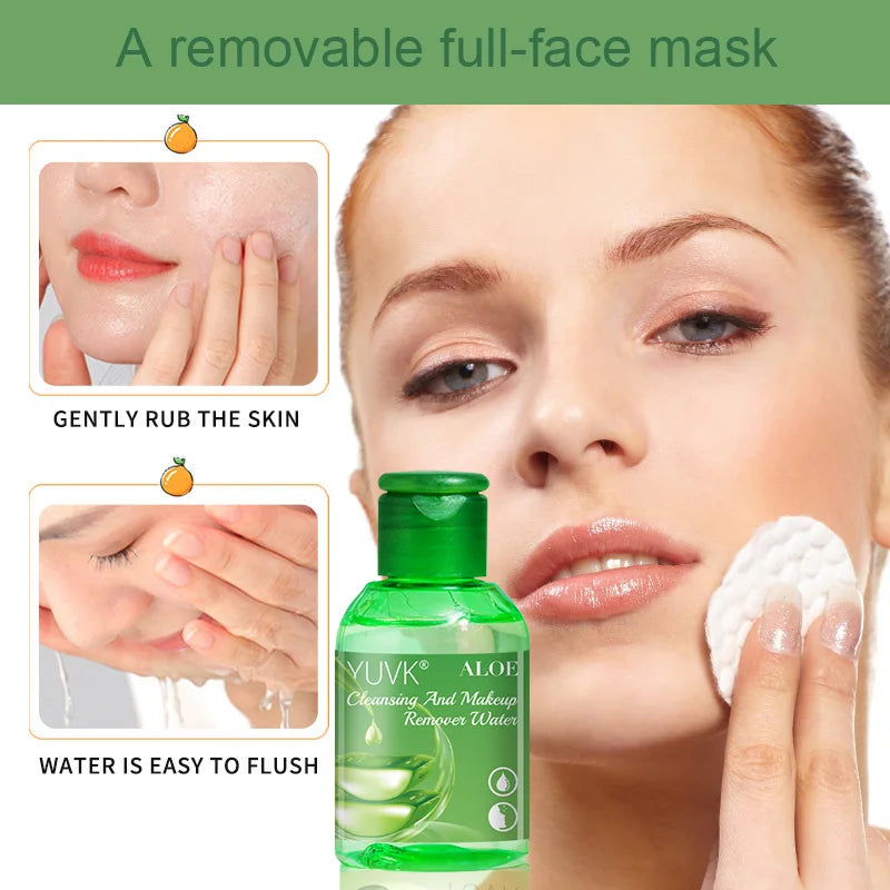 YUVK Aloe Vera Makeup Remover Water, A Gentle and Soothing Facial Cleanser, Suitable For Sensitive Skin.