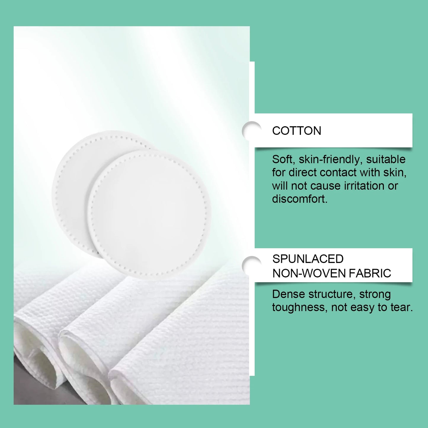 100-300Pcs Face Makeup Remover Pad Disposable Cosmetic Wipes Soft Round Cotton Pads Daily Facial Cleaning Makeup Remover Tool