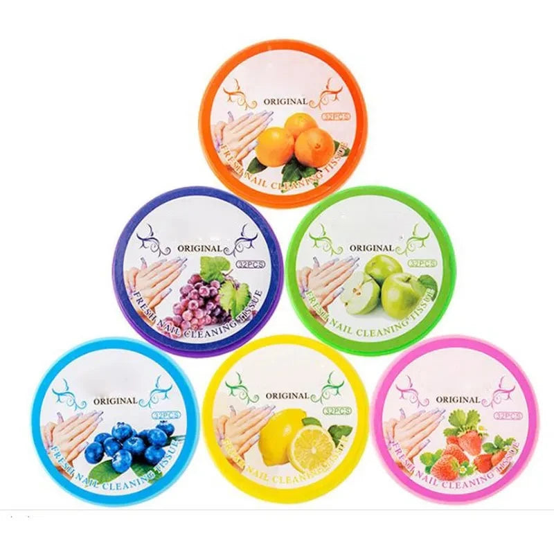 32Pads/box UV Gel Nail Polish Remover Wipes Manicure Fruit Scented Towel Lint-Free Wet Wipes Nail Art Clean Cotton Paper