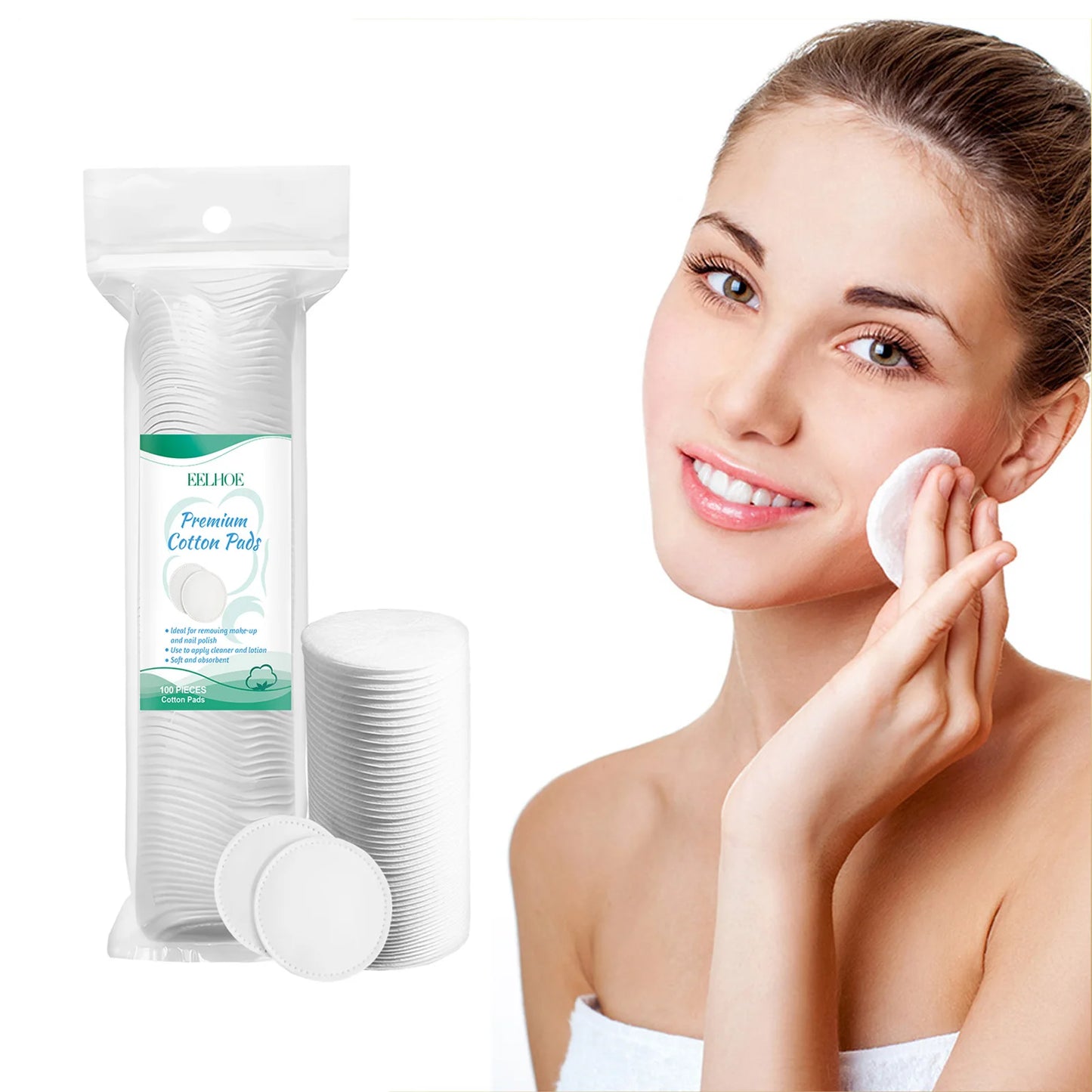 100-300Pcs Face Makeup Remover Pad Disposable Cosmetic Wipes Soft Round Cotton Pads Daily Facial Cleaning Makeup Remover Tool