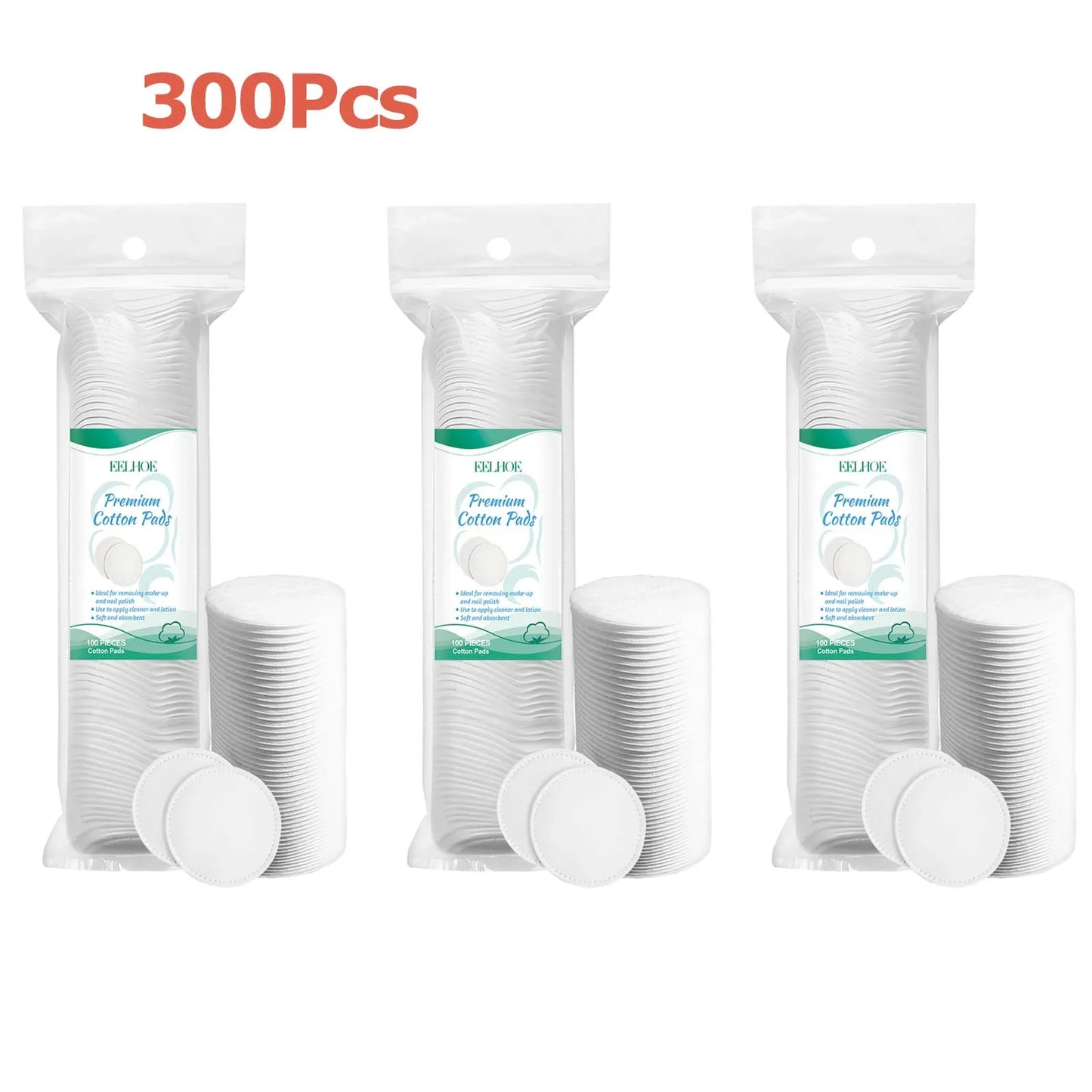 100-300Pcs Face Makeup Remover Pad Disposable Cosmetic Wipes Soft Round Cotton Pads Daily Facial Cleaning Makeup Remover Tool